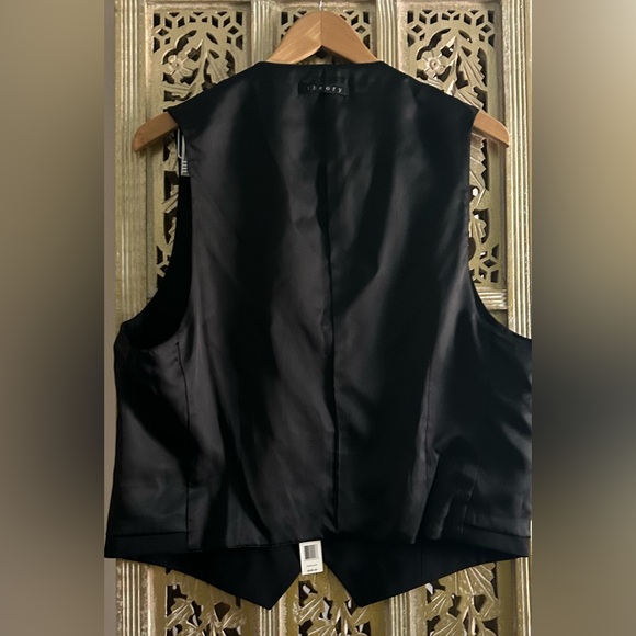 New Theory Black Vest Garris New Taylor Dinner Engagement Wedding Party elegant - Picture 10 of 11
